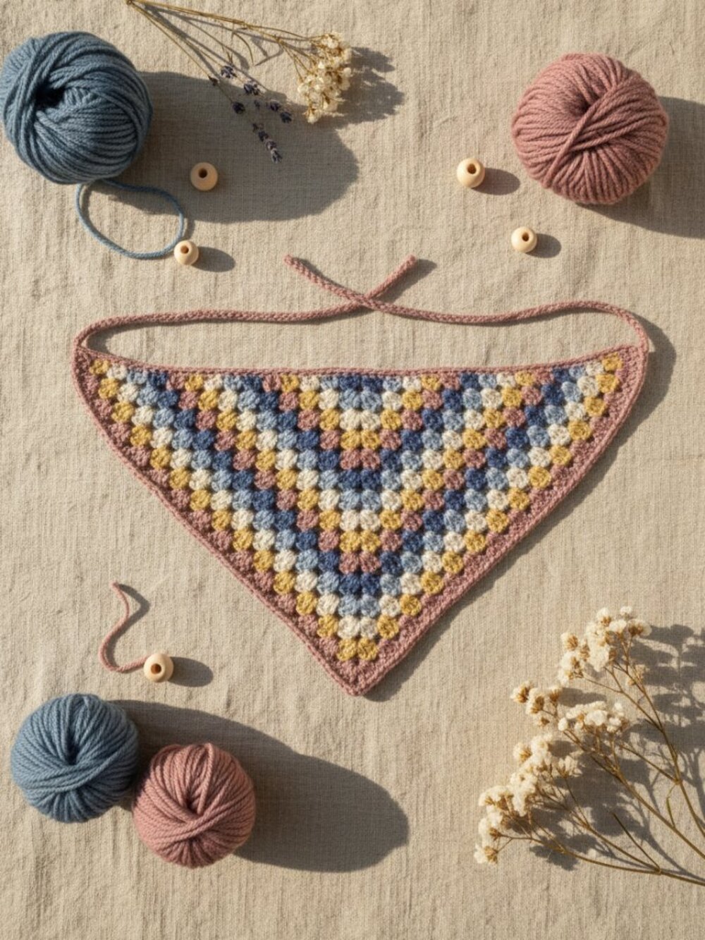 Harvest Stripe Crochet Bandana | Handmade Boho Hair Scarf